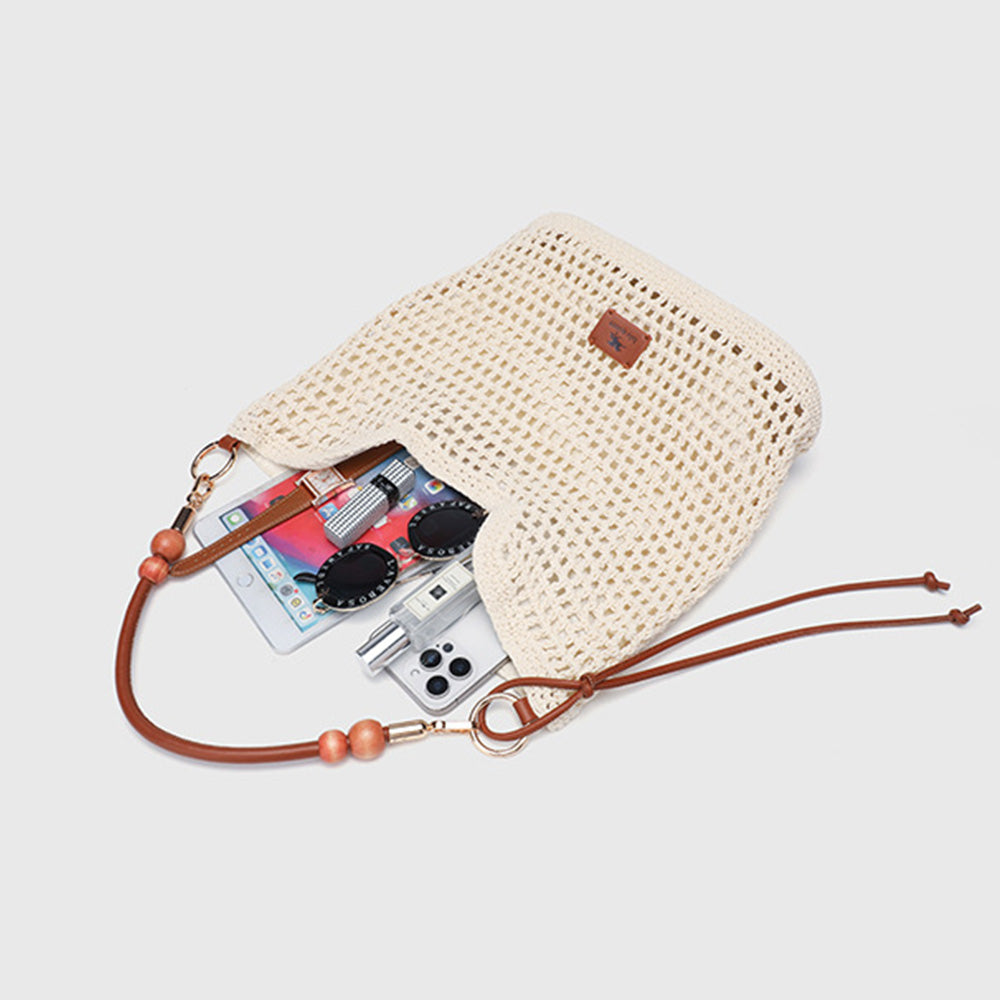 Women's Summer Woven Knit Tote Beach Handbag