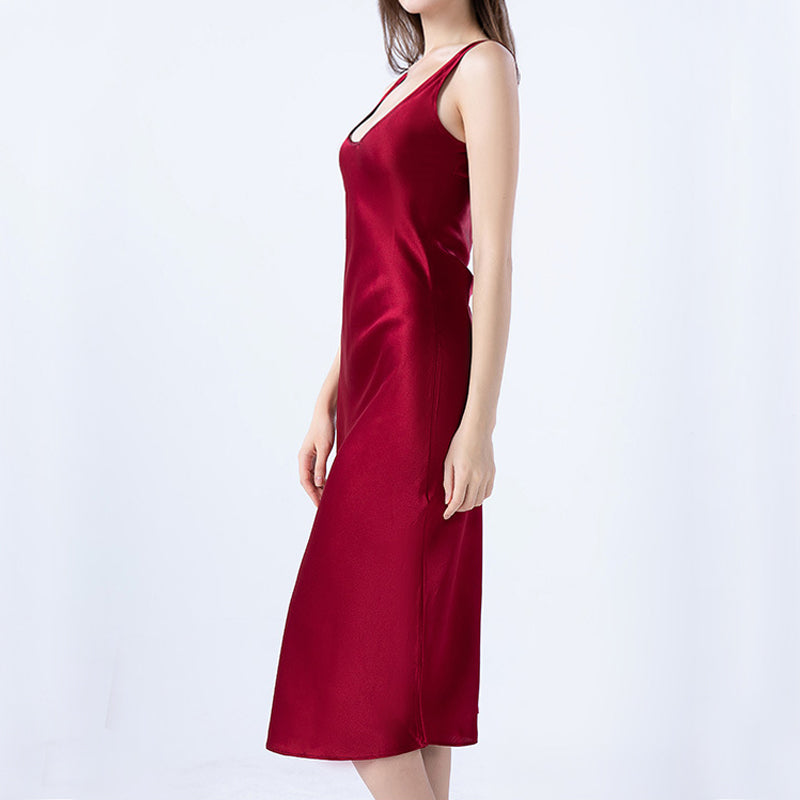100% Mulberry Silk U Neck Long Nightdress