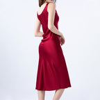 100% Mulberry Silk U Neck Long Nightdress