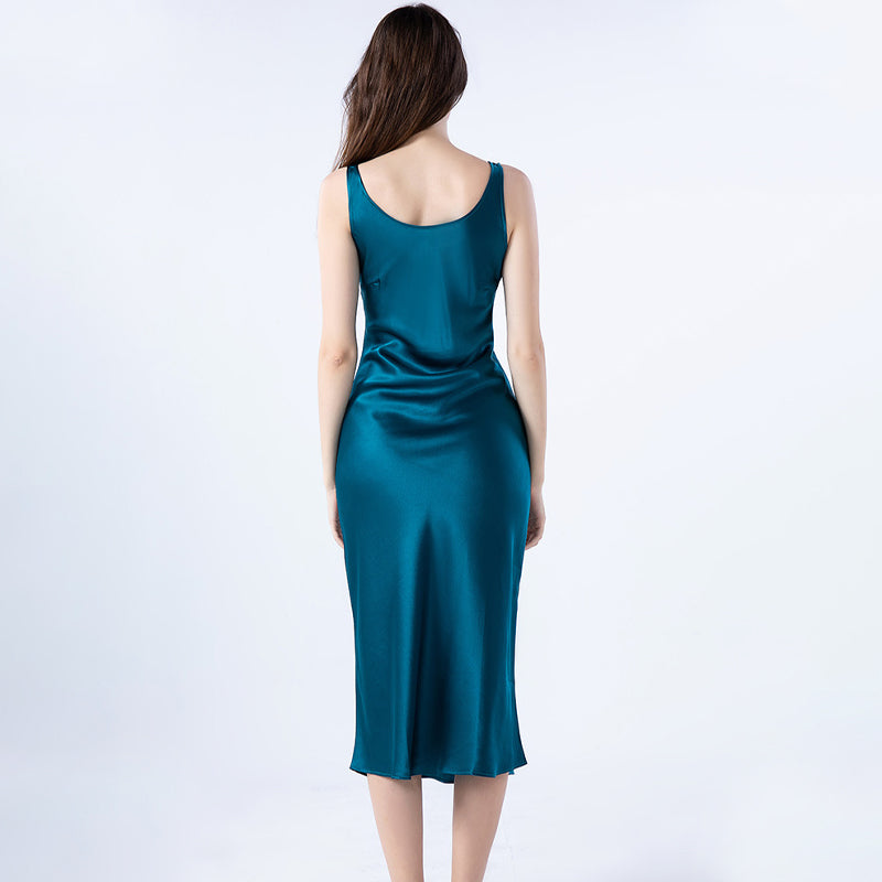 100% Mulberry Silk U Neck Long Nightdress